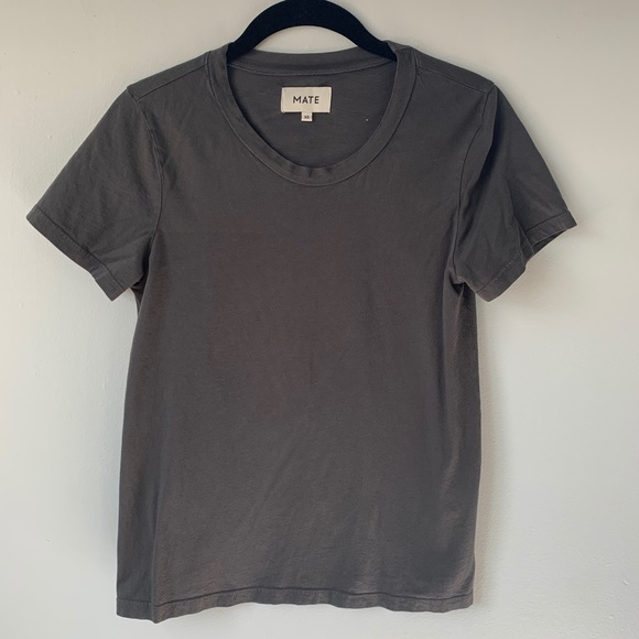 MATE the Label Tops - MATE The Label Classic Crew Tee in Charcoal